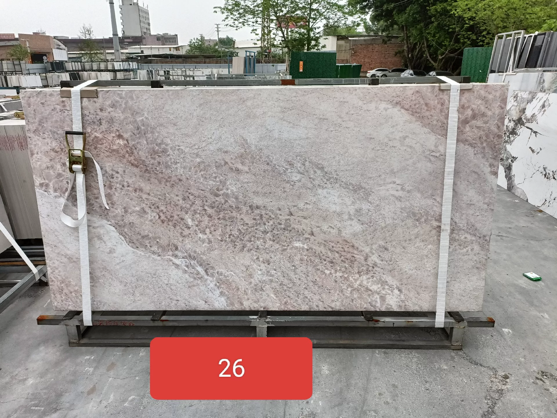 Sintered stone slab close-up