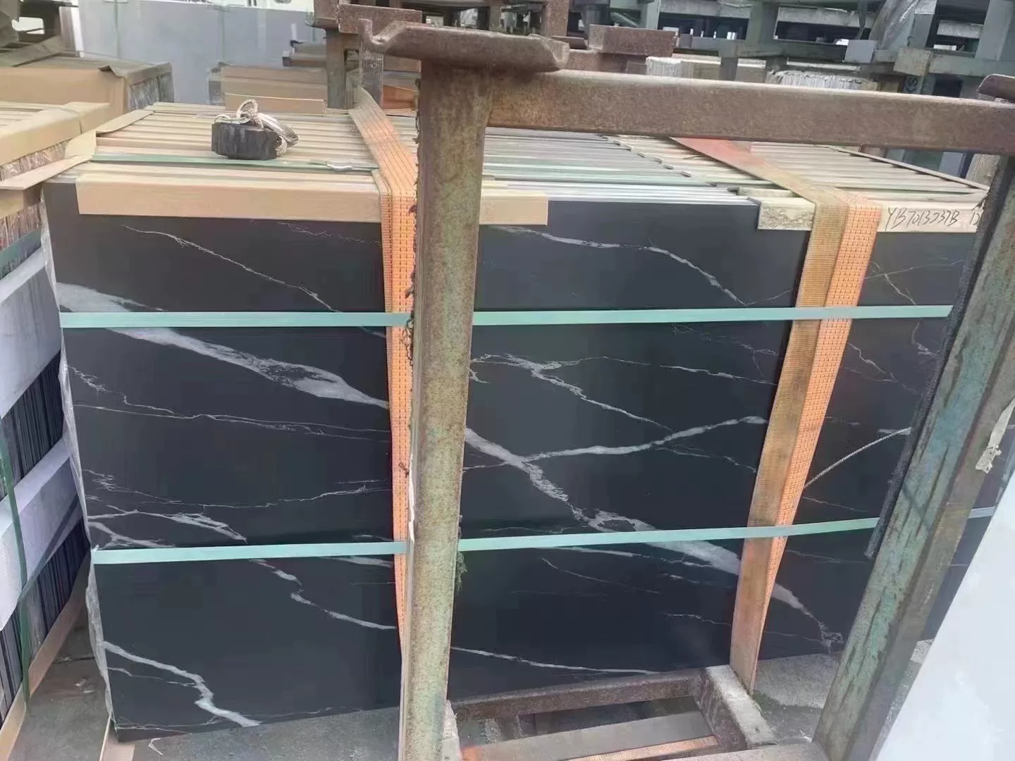 Black sintered stone slab 700x1300x6 mm