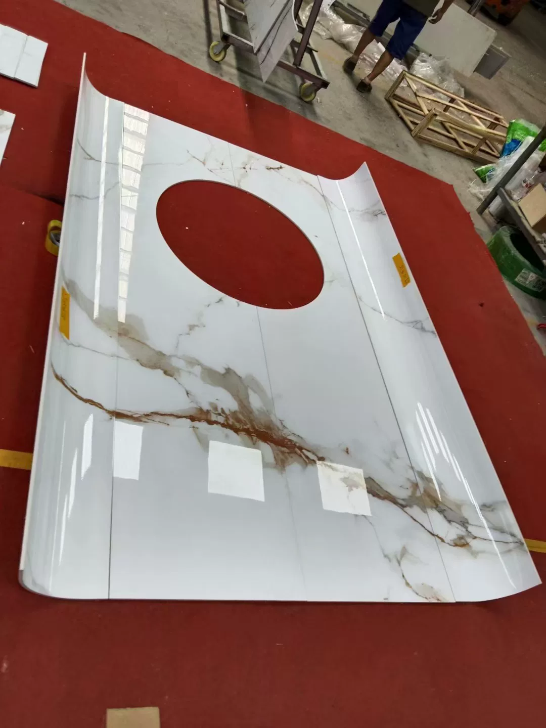 Sintered stone slab surface