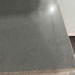 Gray quartz stone slab texture detail