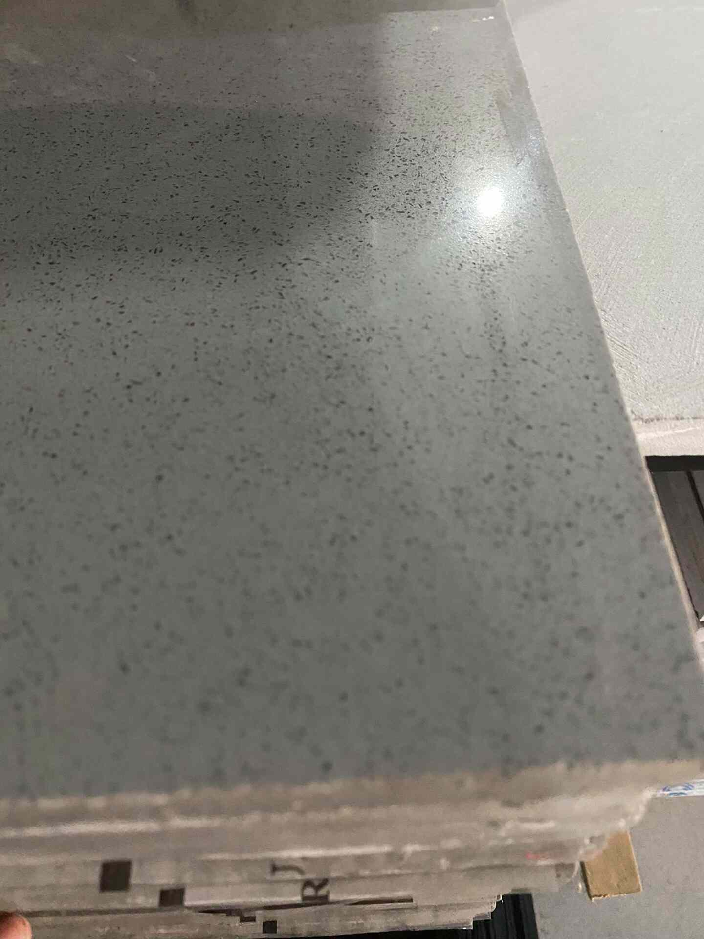 Gray quartz stone slab texture detail