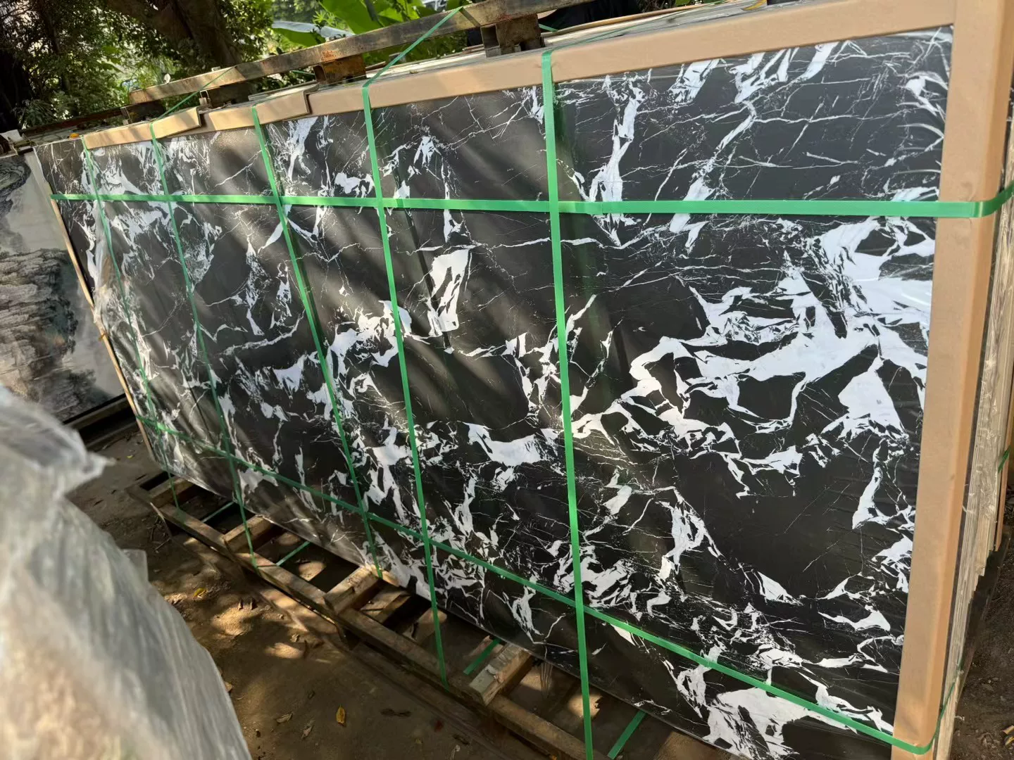 Sintered stone slab texture detail