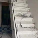 Marble-look porcelain stair tread panel stock