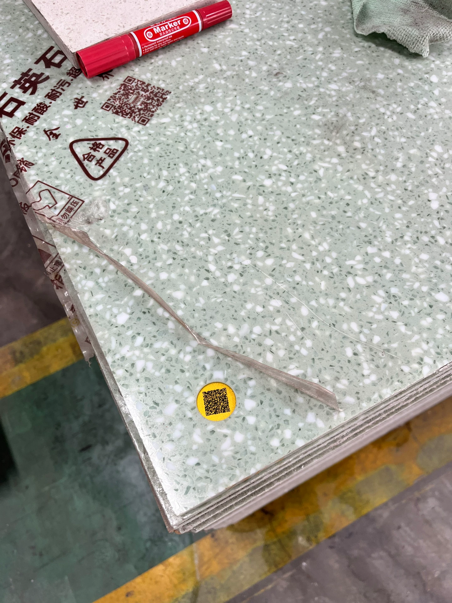 Quartz slab close-up view