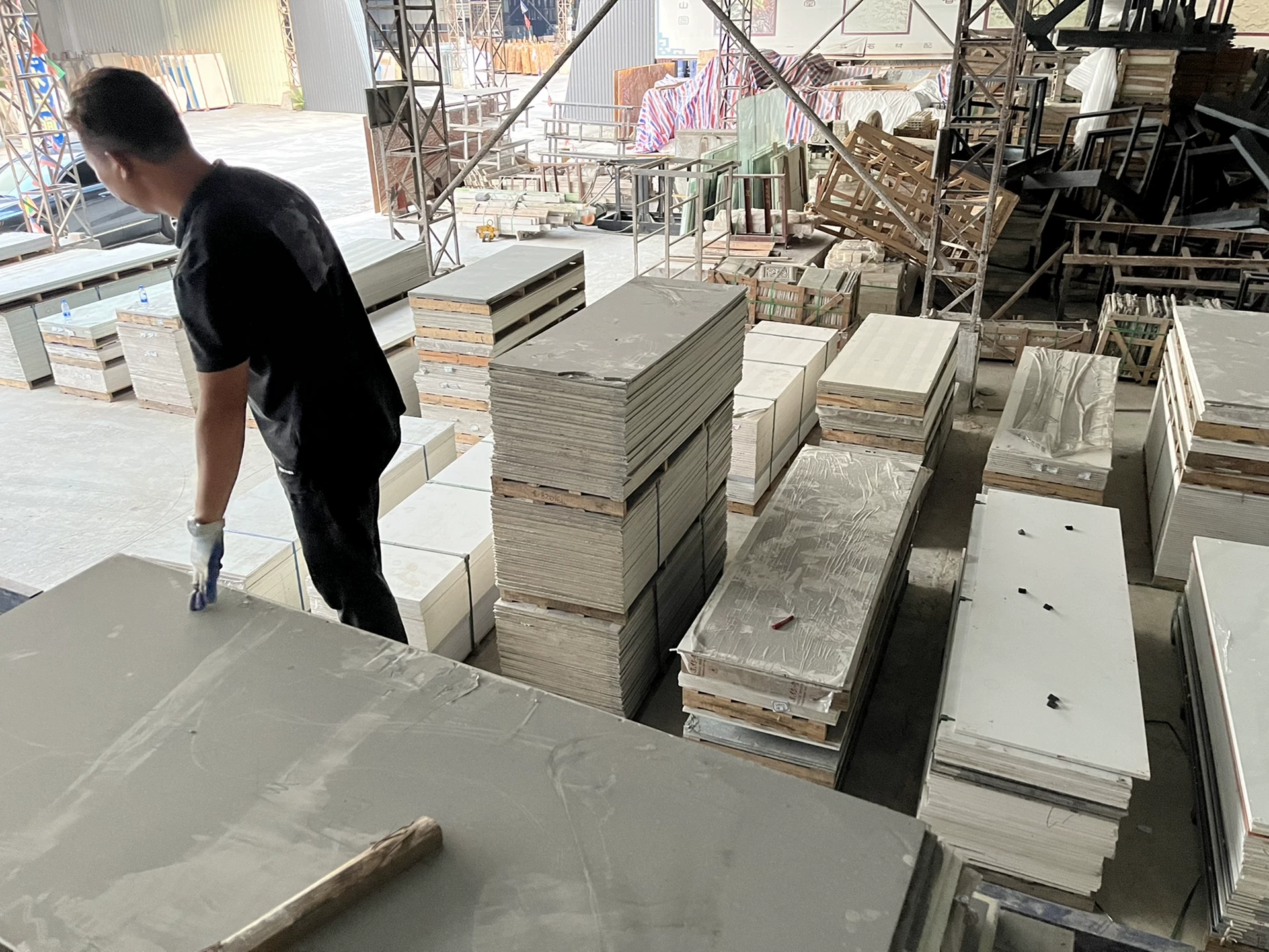 Quartz slab stock lot - solid color sample