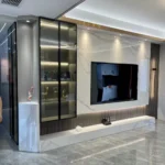 Custom sintered stone background wall panel example 1