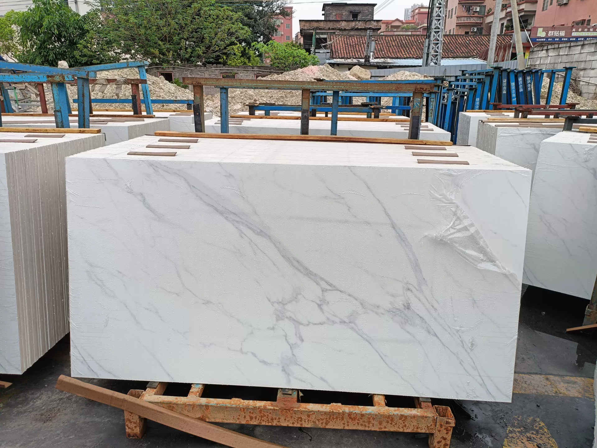 Sintered stone slab stock lot view 1