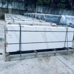 Fish Belly White sintered stone slab, fine matte finish, 800x2600x9 mm