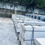 Fish Belly White sintered stone slab, fine matte finish, 800x2600x9 mm