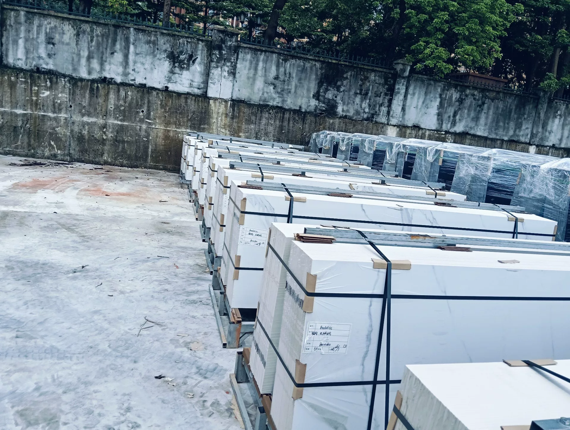 Fish Belly White sintered stone slab, fine matte finish, 800x2600x9 mm