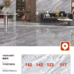 Glossy sintered stone slab, 900x2700 mm, 9mm thickness