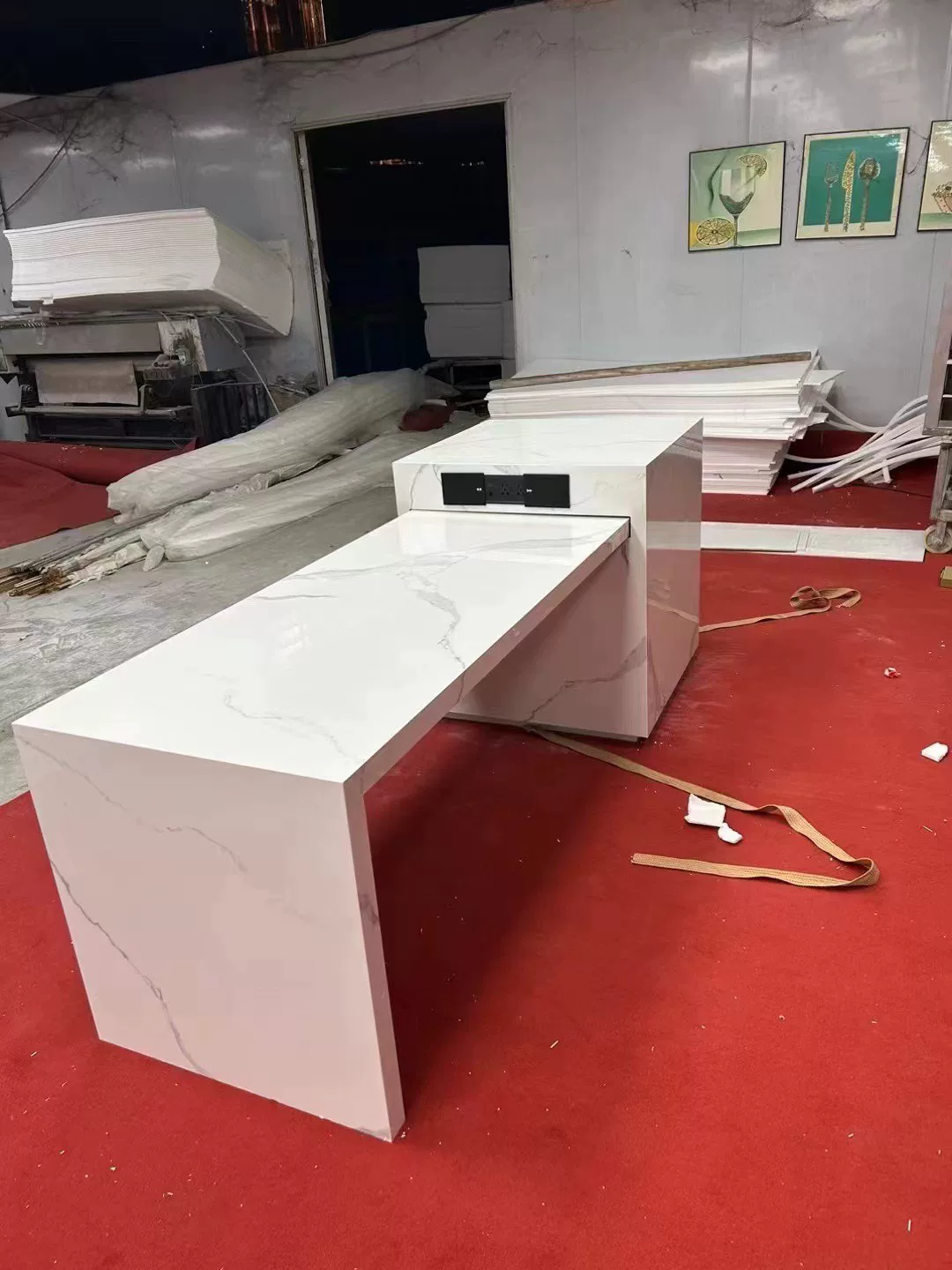 Sintered stone island countertop unit view 2
