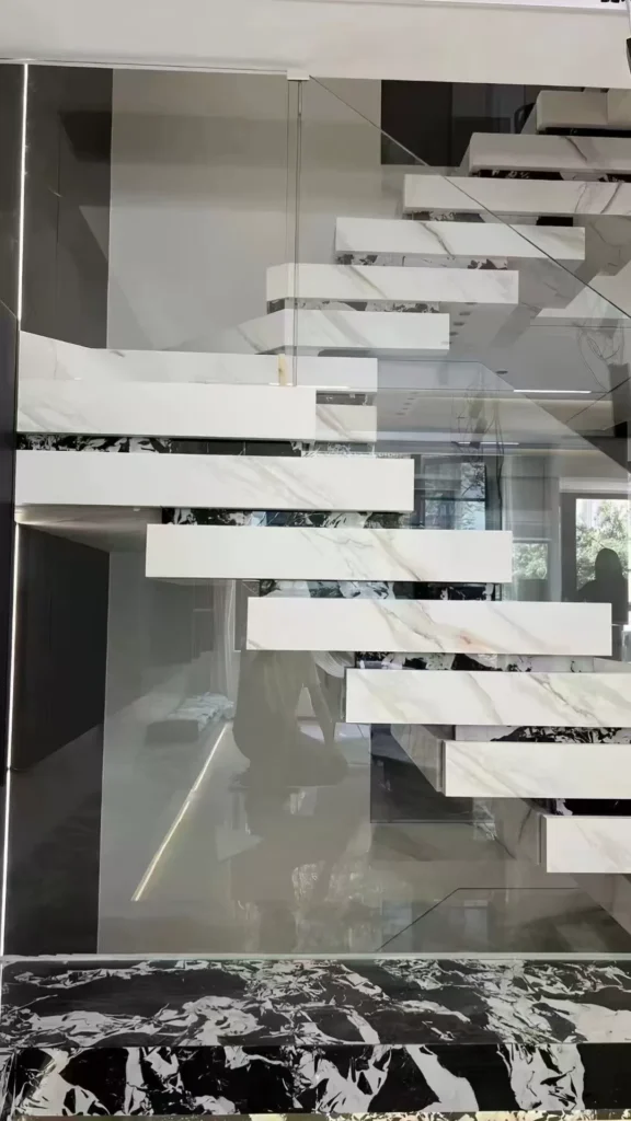 Sintered stone staircase fabrication example 1