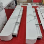 Sintered stone TV console unit - side view