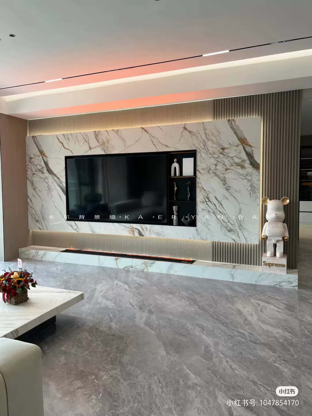 Custom sintered stone background wall panel example 9