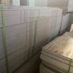 Gray quartz stone slab with particle texture