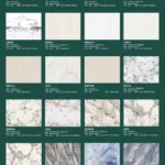 Sintered stone slab packaging or warehouse view
