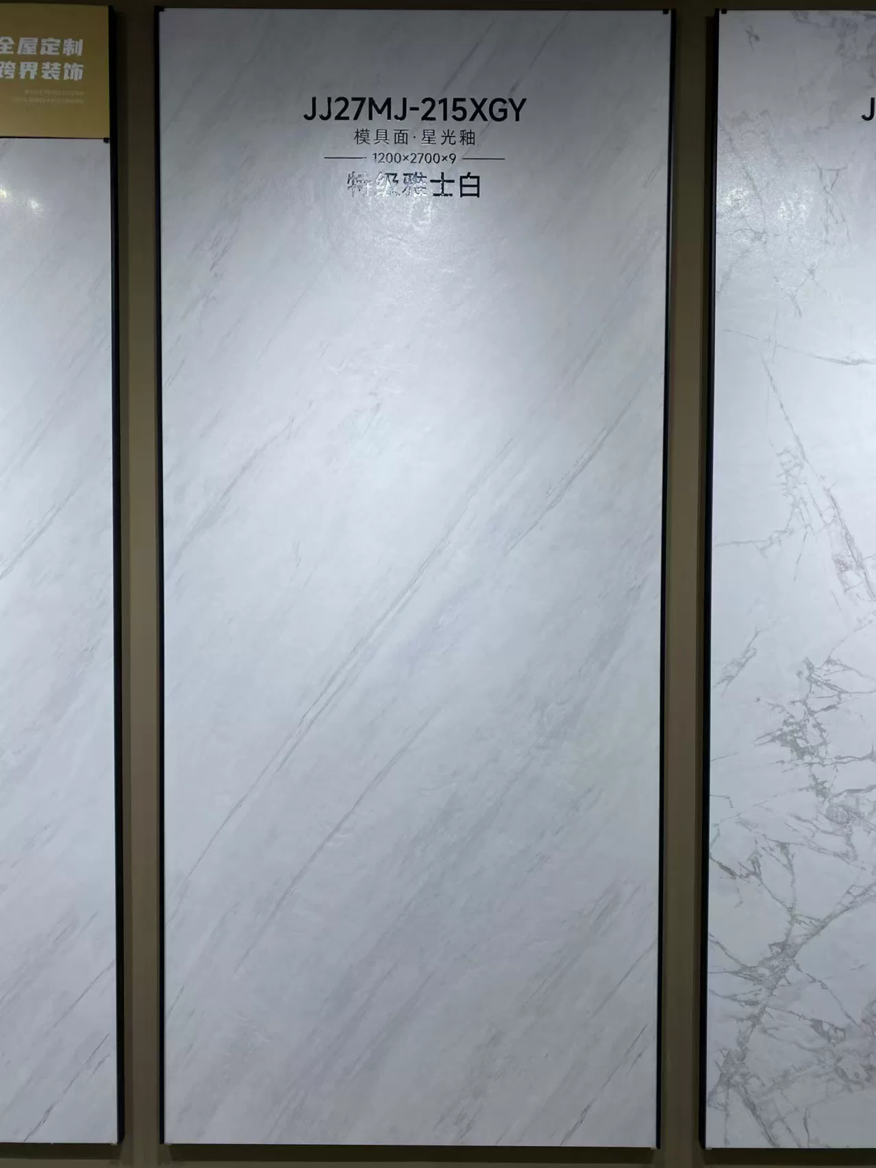 Porcelain slab 1200x2700x9mm moulded surface view 1