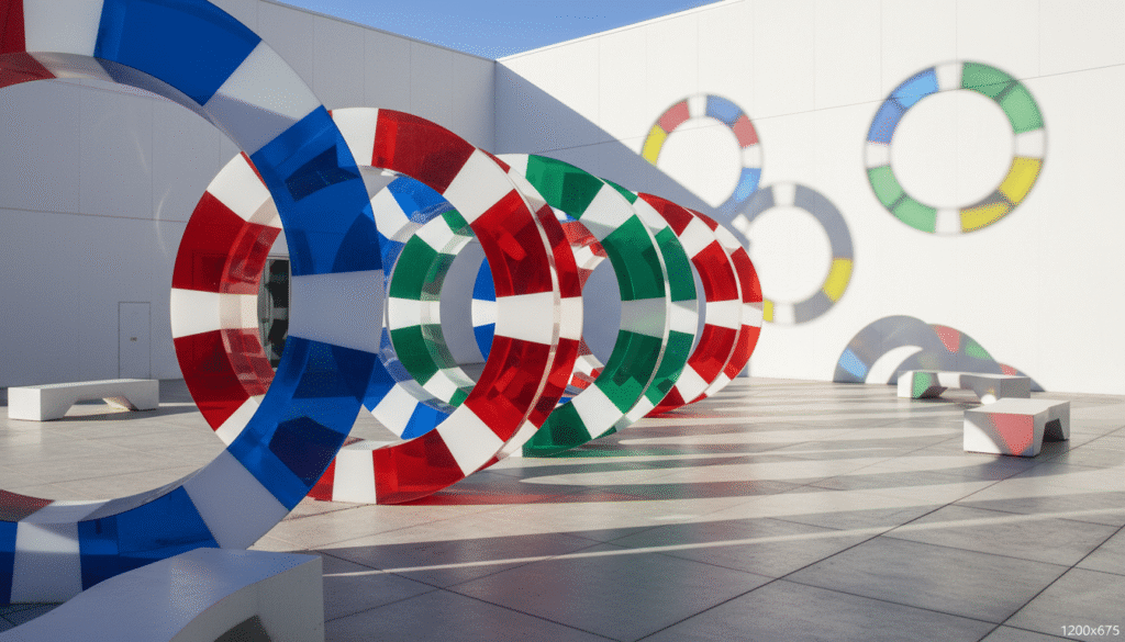 découvrez la perspective visuelle unique offerte par daniel buren à travers son œuvre emblématique les anneaux de buren, alliant art et architecture.