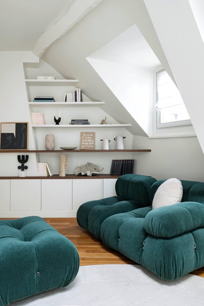 [France Paris] A Visit to a Family Duplex with Rounded Volumes Bathed in Light